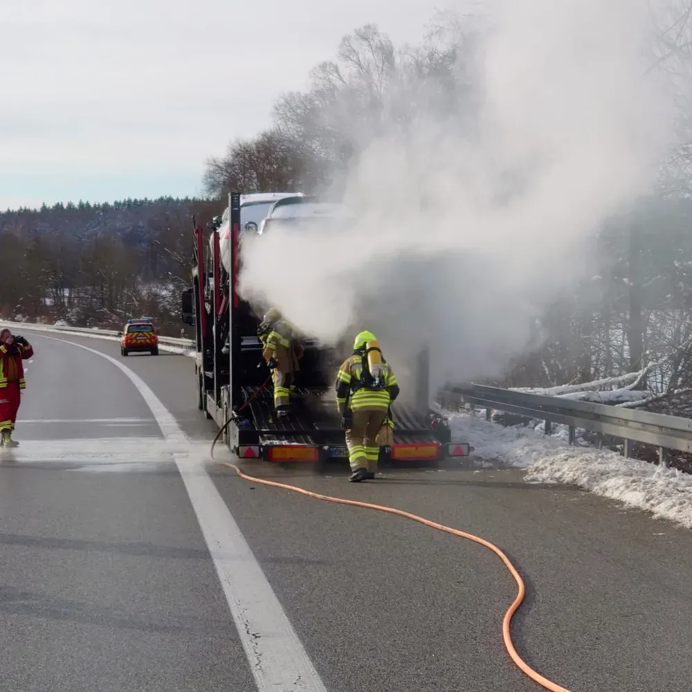 Brand eines LKW auf der A95